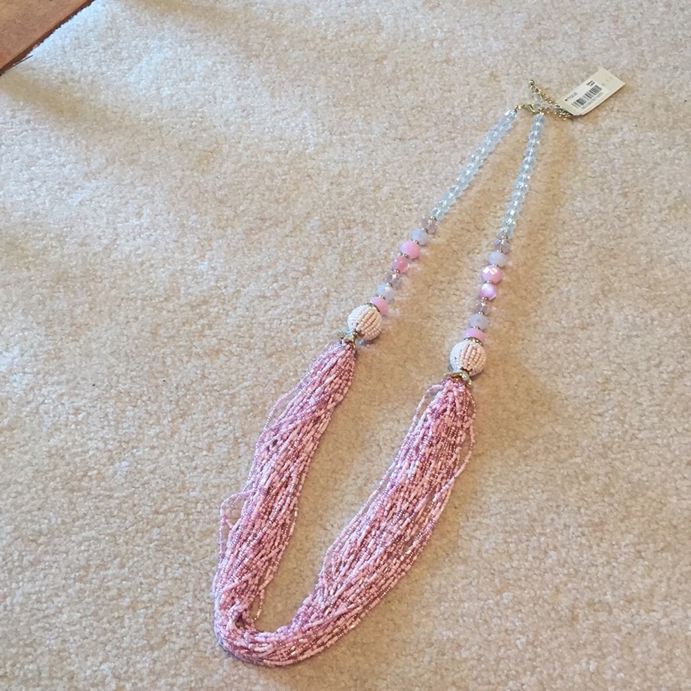 NEW! Beaded long light pink necklace from Macy’s